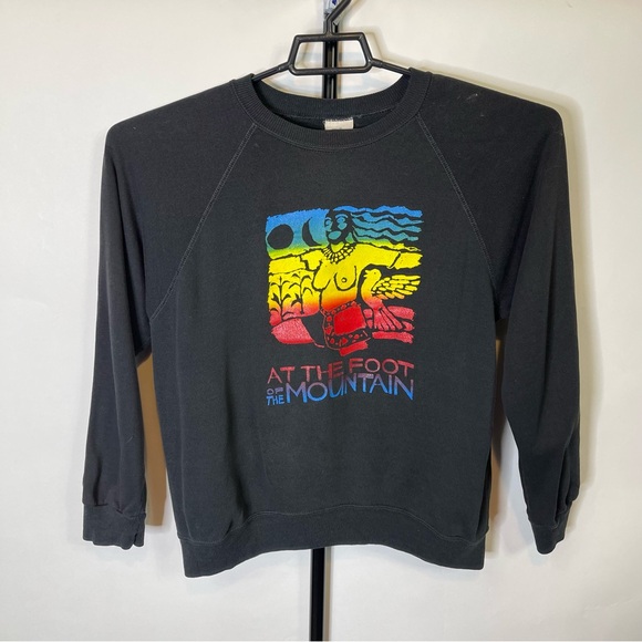 BASSETT WALKER plain blank sweatshirt, made in the USA, men's size L acrylic gray type Vintage Second Hand